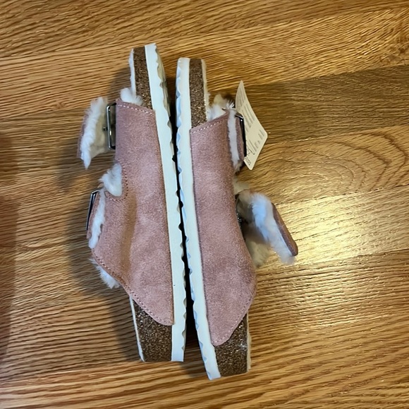 Birkenstock Arizona Shearling Suede Leather Size 8 Light Rose NWT - Picture 6 of 13